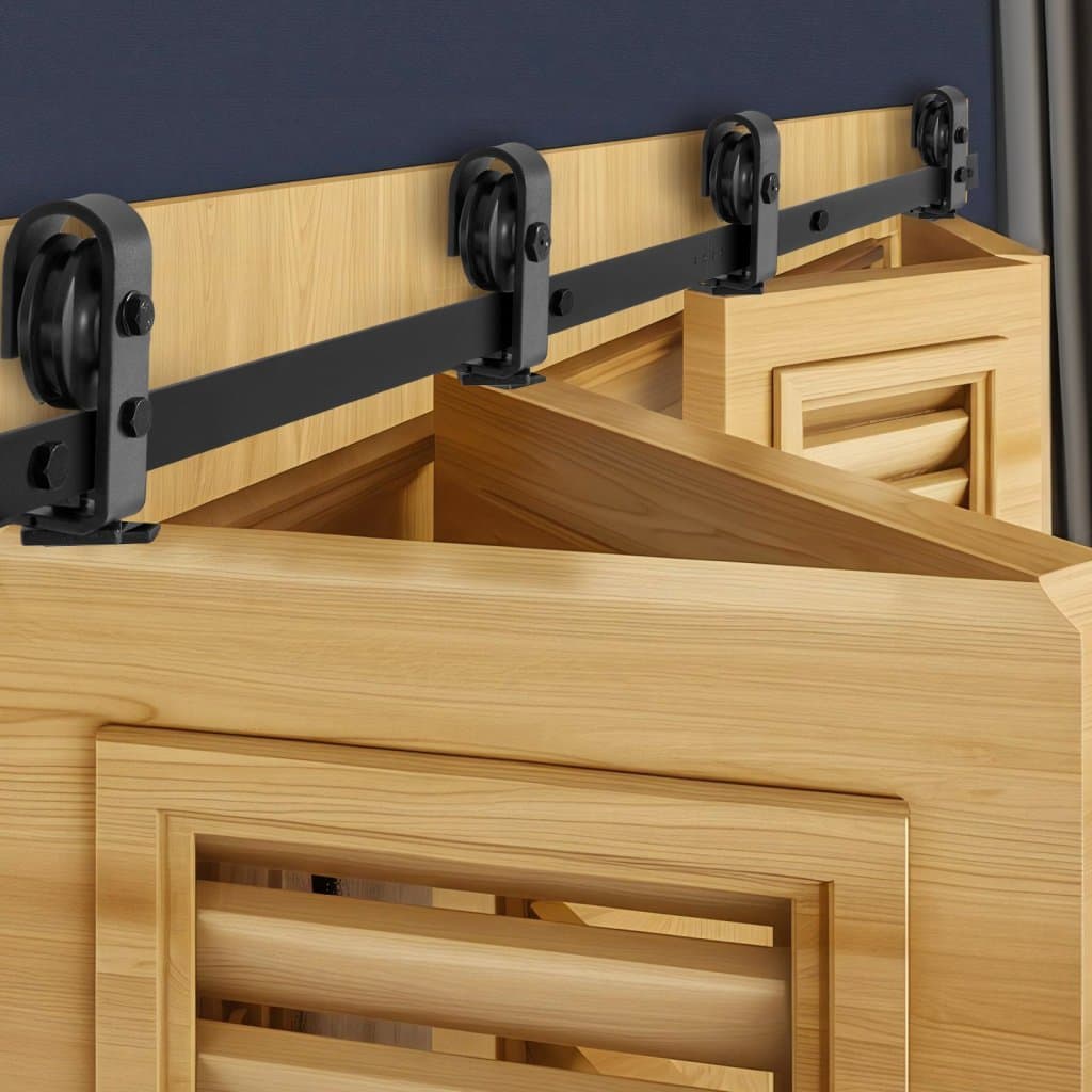 Súprava koľajníc pre posuvné skladacie dvere 64" pre štyri dvere 15"