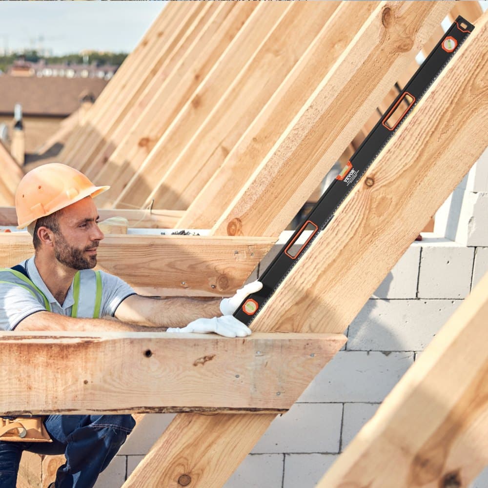 4-dielna torpédová vodováha, sada magnetických vodováh 48/24/16/10 palcov, fluorescenčné svietiace pravítko s bublinkami pre 45/90/180 stupňov, magnetický nivelačný nástroj z hliníkovej zliatiny, SAE a metrická stupnica.
