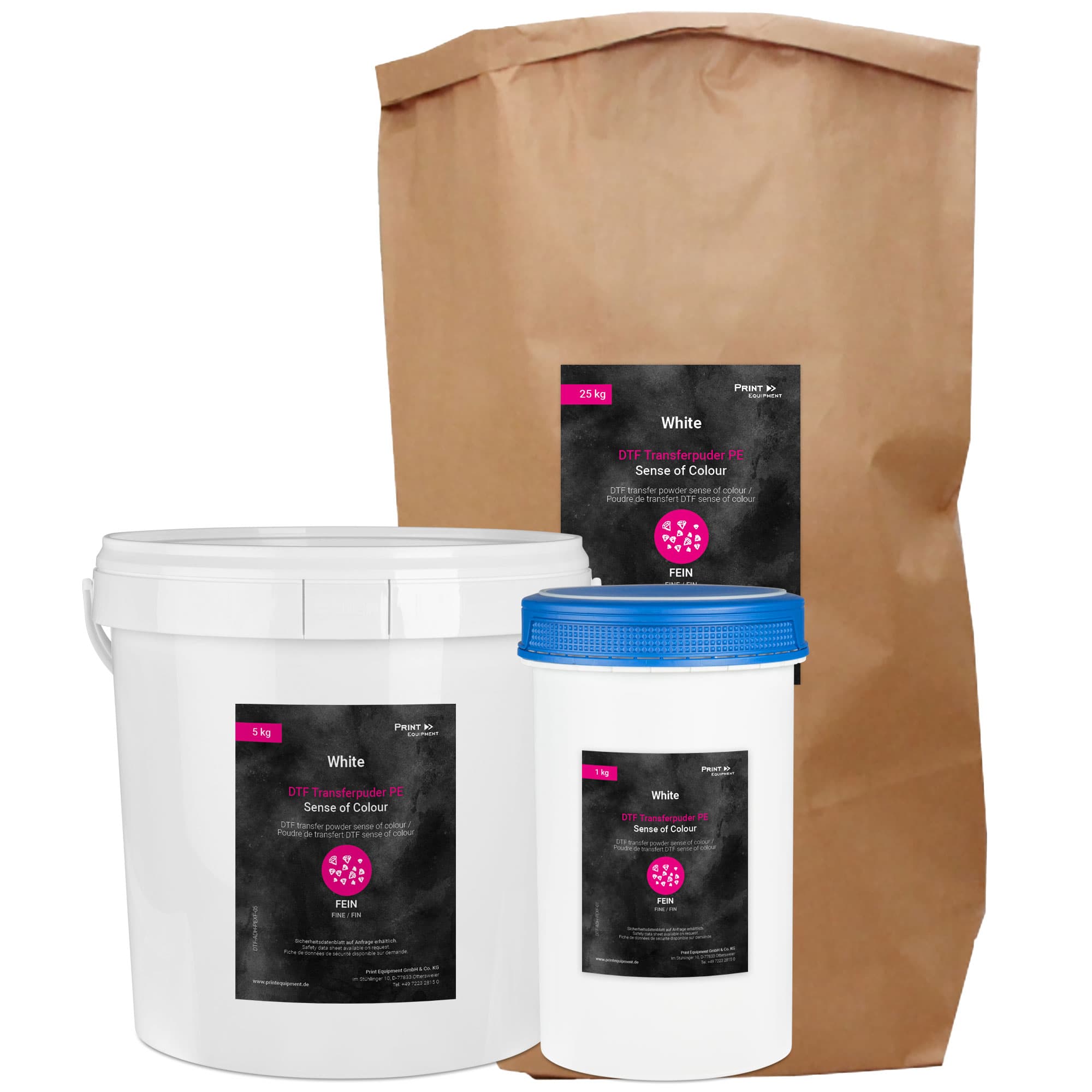 DTF transferový prášok Sense of Colour, pre jemnú štruktúru tkaniva, rôzne verzie