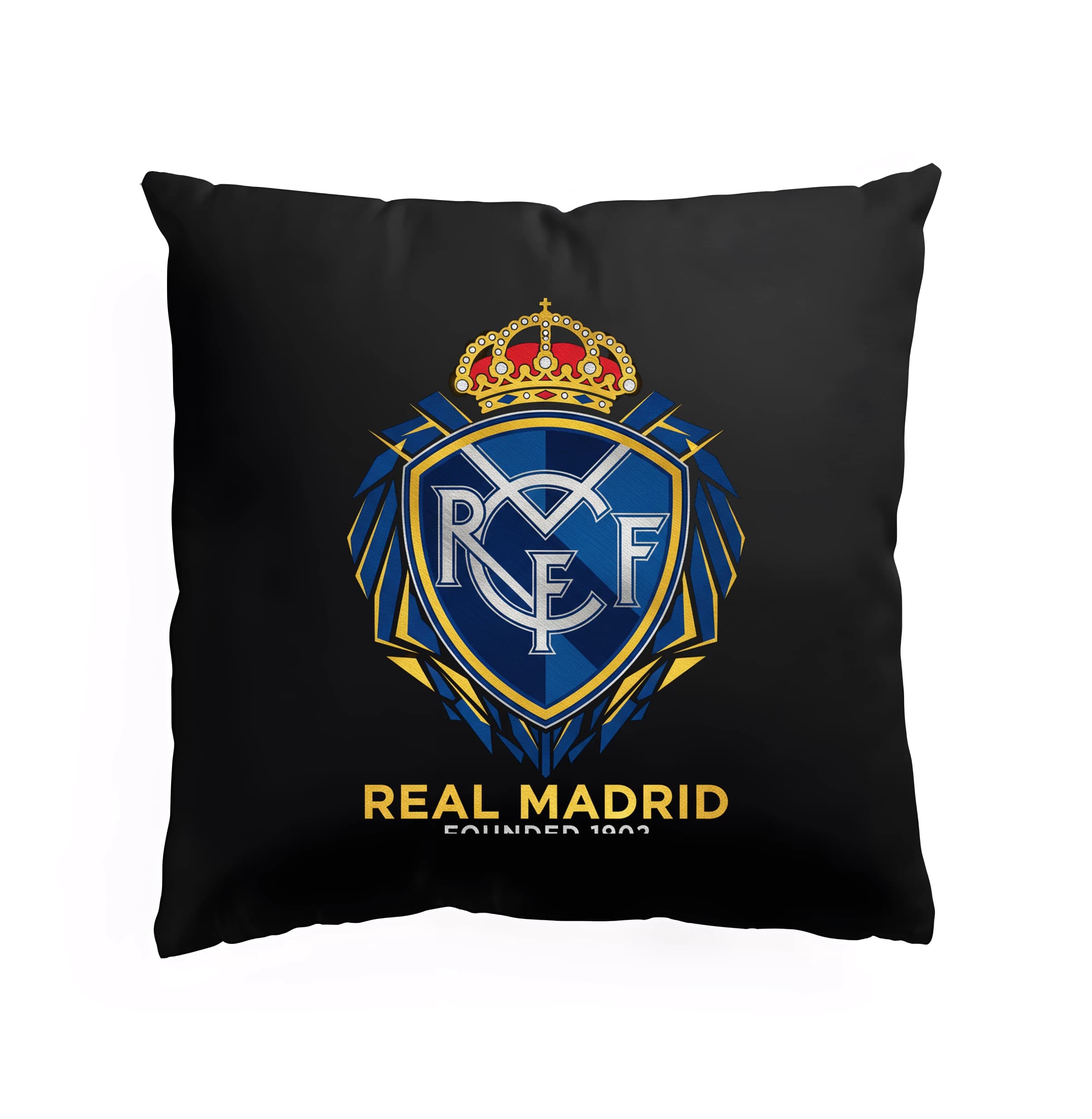 Vankúš Kráľovský emblém Real Madrid zlatý štít a koruna