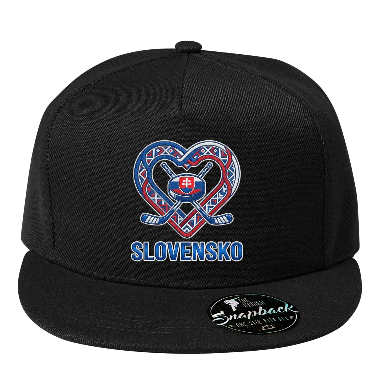 Šiltovka snapback Slovensko Hokejové srdce s národným folklórnym vzorom