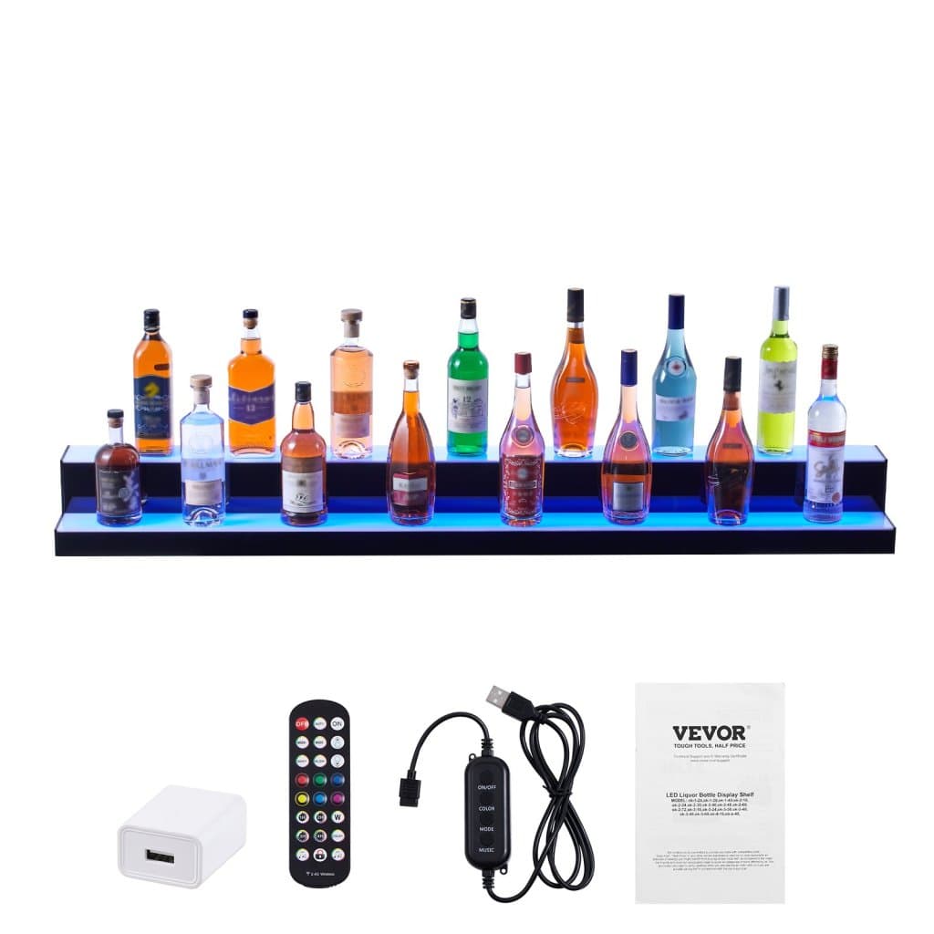 LED osvetlená policová lišta, 2 vrstvy, 152 cm