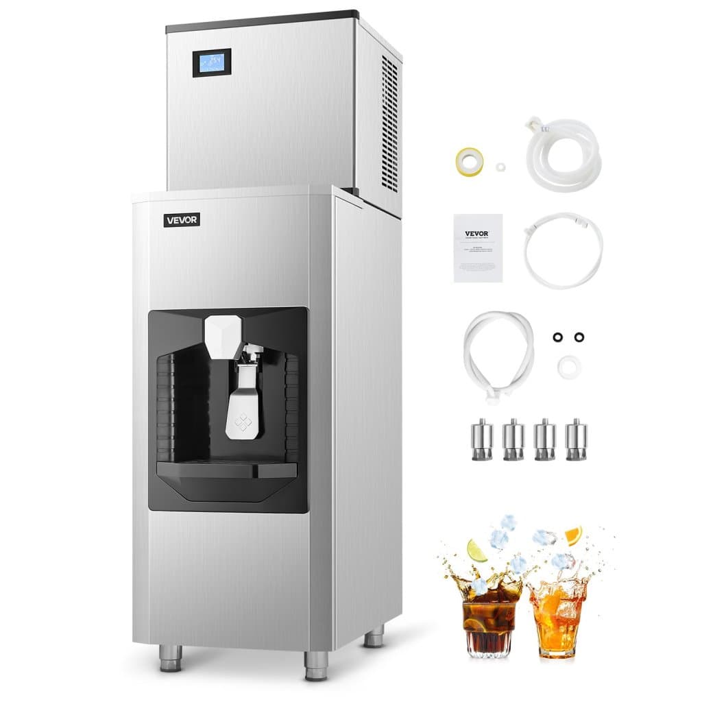 Komerčný výrobník ľadu s kapacitou 500 libier/deň, zásobníkom ľadu s objemom 180 libier, automatickým dávkovaním ľadu