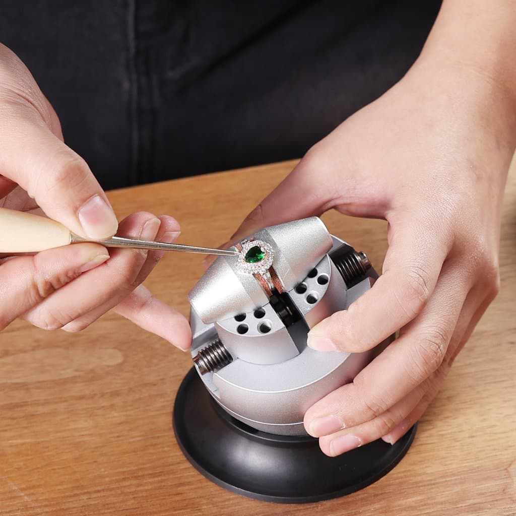 Gravírovací blok, guľový zverák s 30 nadstavcami