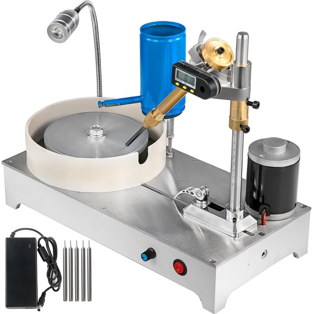 Leštička na lapidárne kamene s digitálnym displejom a mechanickou rukoväťou na drahokamy