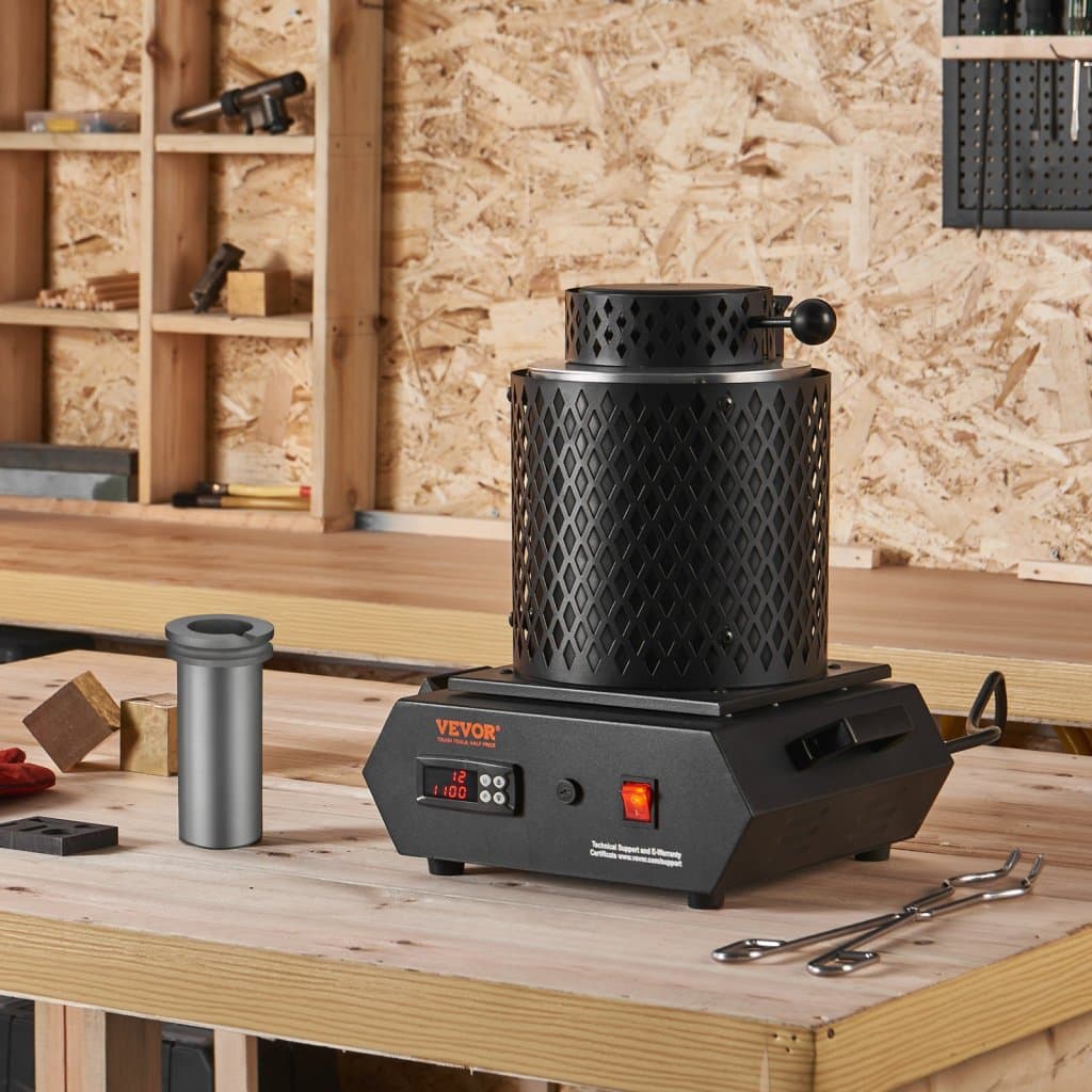 Elektrická taviaca pec s grafitovými téglikmi s hmotnosťou 1 kg a 3 kg