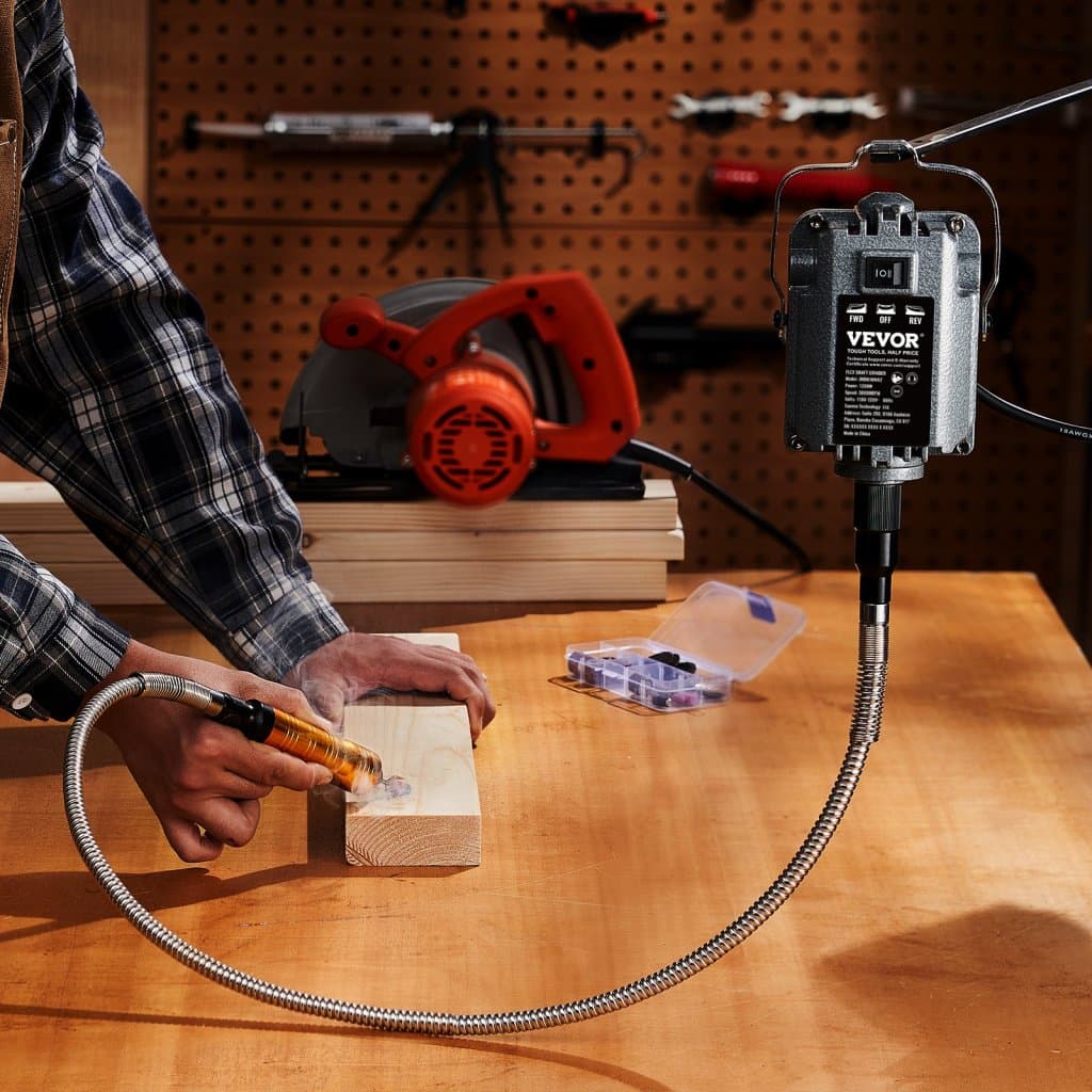 1200W 30 000 ot./min. Flexibilná valcová brúska s nožným pedálom a 31 kusmi príslušenstva