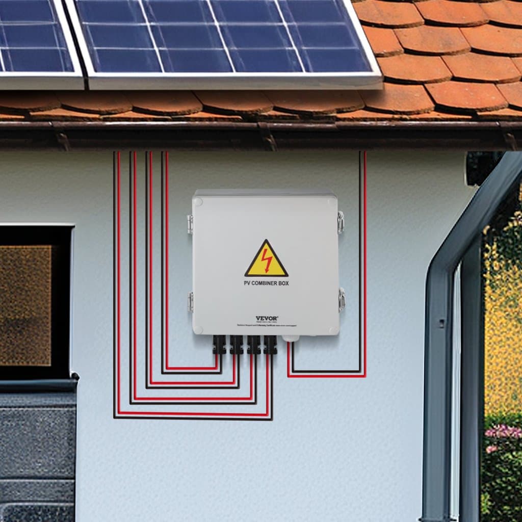 PV Solar 4-vláknová 10A rozvodná krabica pre solárne panely, ABS kryt, IP65