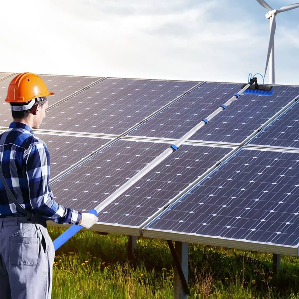 Sada vodných tyčí, 7,3 m čistiaca tyč na solárne panely s výsuvnou rukoväťou