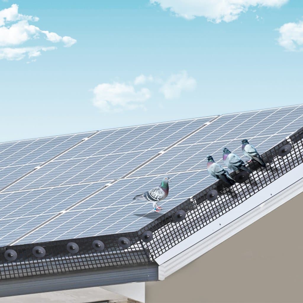 Ochrana proti vtákom pre solárne panely 15,24 x 3048 cm, sada valčekov na ochranu proti hmyzu so 60 kusmi hliníkových spojok, ochrana solárnych panelov s PVC povlakom z nehrdzavejúcej ocele, priemer drôteného pletiva 12,7 mm