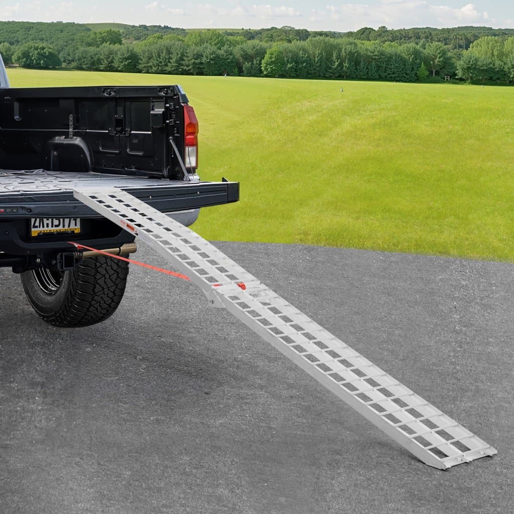 Hliníkové rampy s nosnosťou 600 lb, 1 ks, Vysokopevnostné nakladacie rampy s rukoväťami