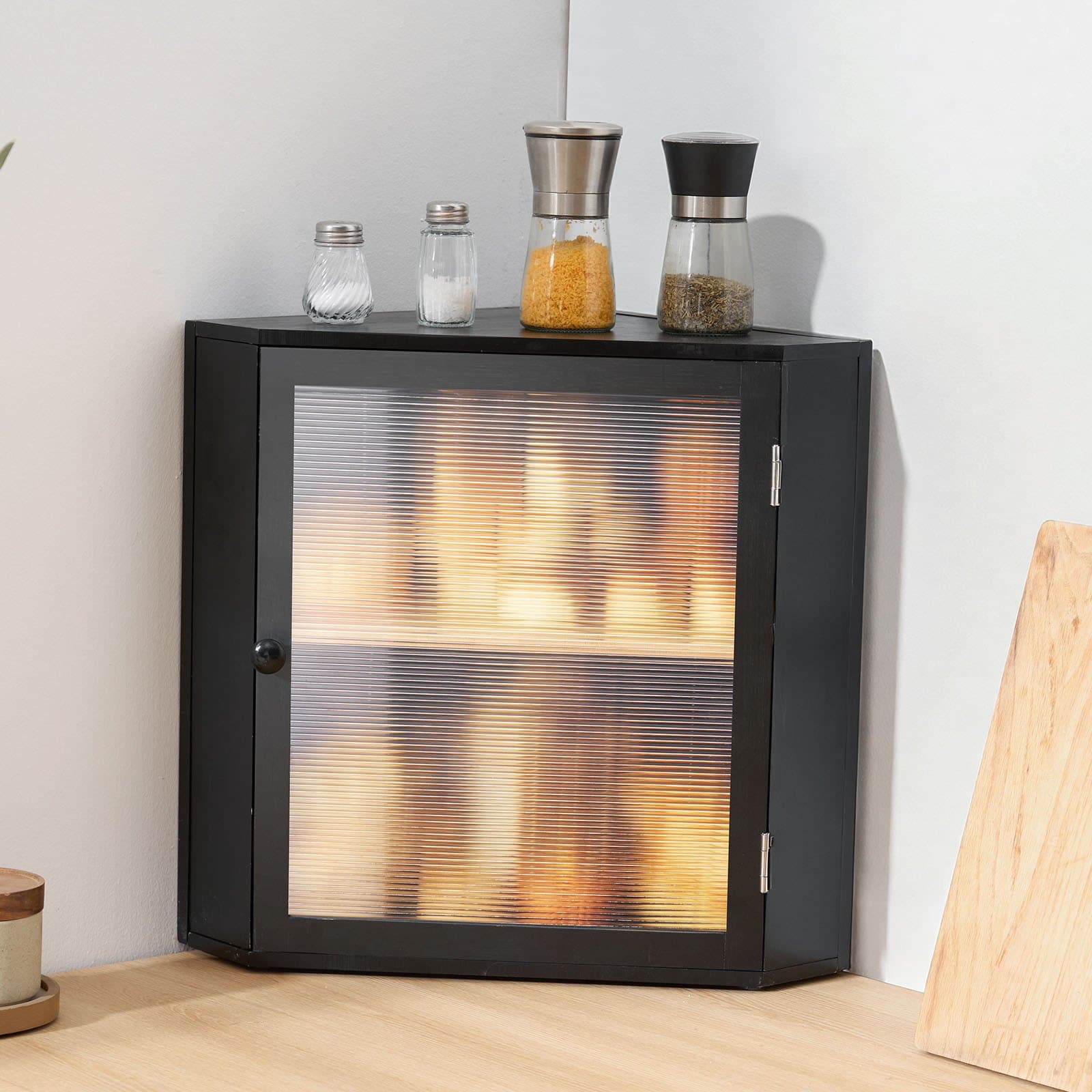 Rohová chlebníčka na kuchynskú linku Dvojvrstvová bambusová úložná nádoba