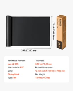Teplonosná vinylová fólia HTV nažehľovacia na vinylovú rolku 304,8 x 7260 mm, lesklá čierna - miniatúra 11