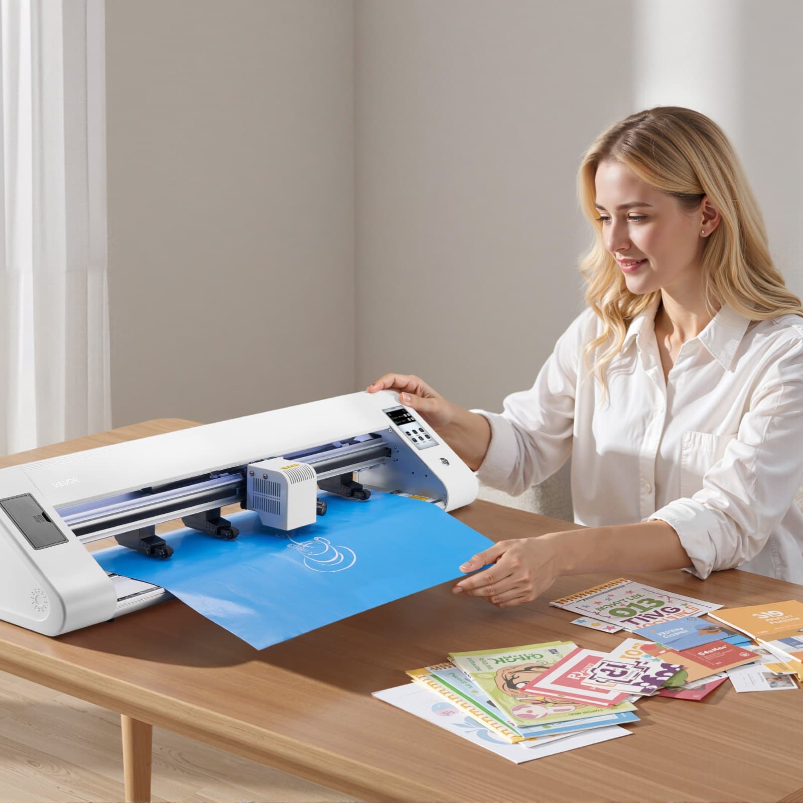 Rezací stroj na vinylový rezač s automatickou detekciou hrán, 2 čepele