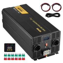 Čistý sínusový invertorový menič výkonu 5000W DC12V na AC230V menič s LCD displejom - miniatúra 2