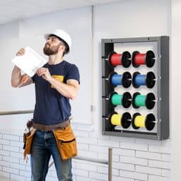 Stojan na cievky drôtu, 4 nastaviteľné tyče, držiak cievky, nástenný držiak, kapacita 150 libier - miniatúra 1