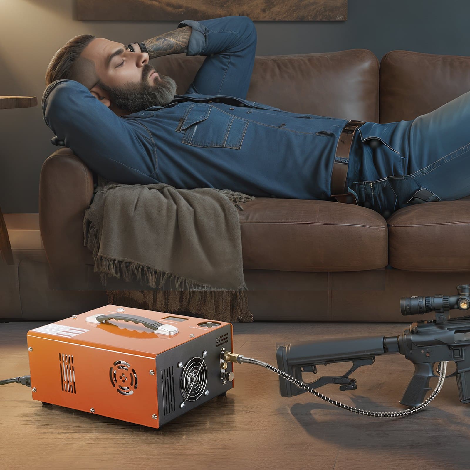 Vzduchový kompresor PCP 4500 PSI/30 MPa Vstavaný menič DC12V/AC230V s automatickým zastavením
