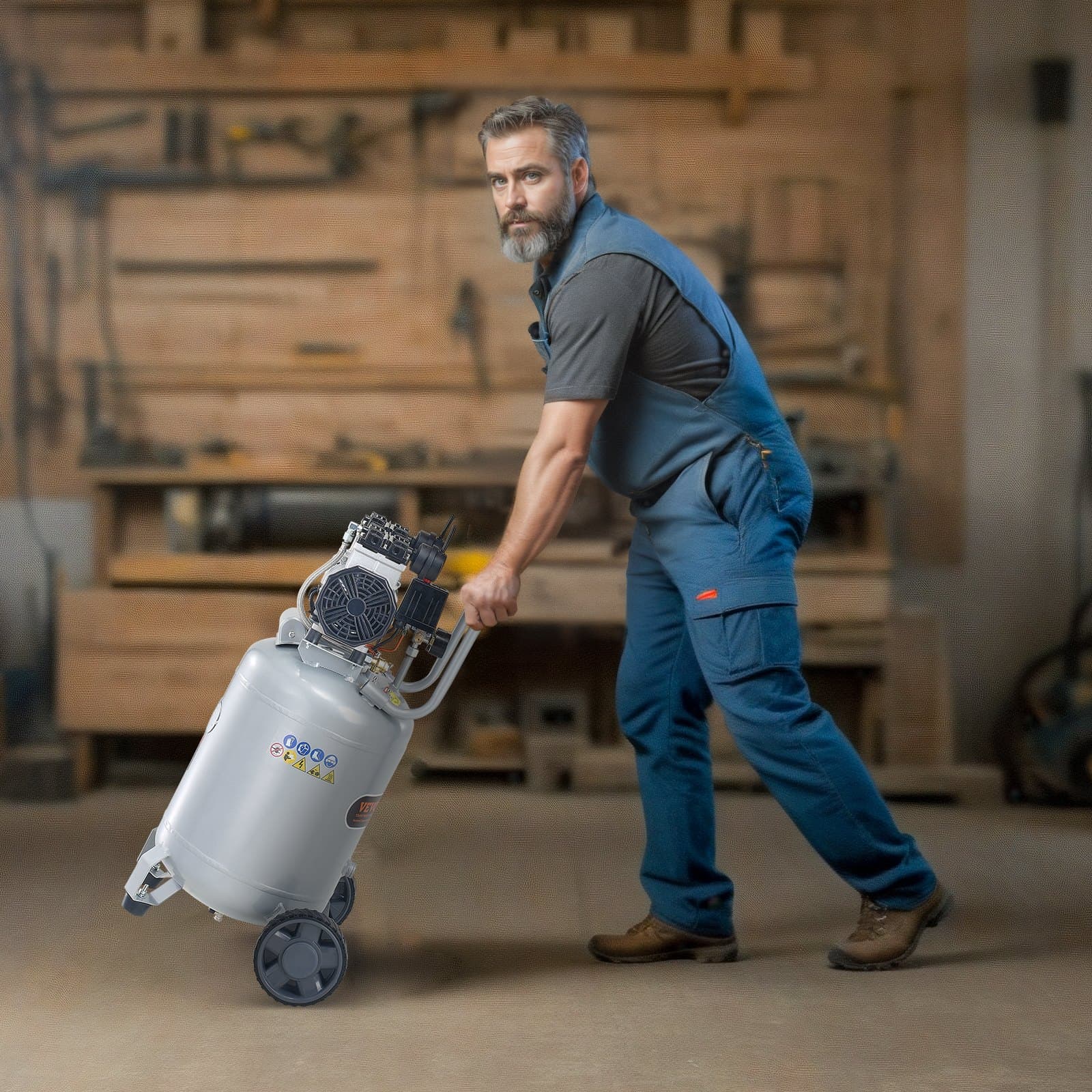 49,2 l vzduchový kompresor 2 HP 4 SCFM pri 90 PSI bezolejový vzduchový kompresor 116 PSI