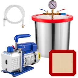Jednostupňová vákuová pumpa 3 CFM 1/4 HP, súprava vákuovej komory s objemom 3 galóny (13 litrov), chladiaca súprava HVAC a klimatizácie - miniatúra 2