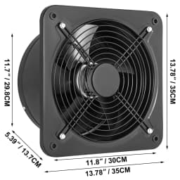 12-palcový priemyselný vetrací ventilátor, odsávací ventilátor, komerčný ventilátor, kovový axiálny výfuk, 300 mm ventilátor (300 mm/12 palcov) - miniatúra 1