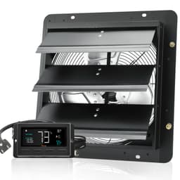 Ventilátor s klapkou, 356 mm s regulátorom teploty a vlhkosti, EC motor, 1024 CFM, nastaviteľná rýchlosť, nástenný ventilátor do podkrovia, vetranie a chladenie pre skleníky, garáže, prístrešky - miniatúra 12