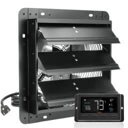 Ventilátor s klapkou, 305 mm s regulátorom teploty a vlhkosti, EC motor, 904 CFM, nastaviteľná rýchlosť, nástenný ventilátor do podkrovia, vetranie a chladenie pre skleníky, garáže, prístrešky - miniatúra 2