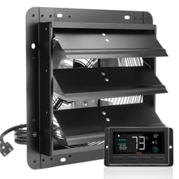 Ventilátor s klapkou, 305 mm s regulátorom teploty a vlhkosti, EC motor, 904 CFM, nastaviteľná rýchlosť, nástenný ventilátor do podkrovia, vetranie a chladenie pre skleníky, garáže, prístrešky - miniatúra 3