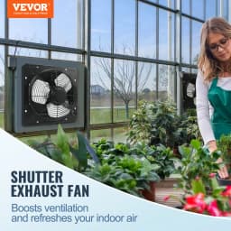 Ventilátor s klapkou, 305 mm s regulátorom teploty a vlhkosti, EC motor, 904 CFM, nastaviteľná rýchlosť, nástenný ventilátor do podkrovia, vetranie a chladenie pre skleníky, garáže, prístrešky - miniatúra 6