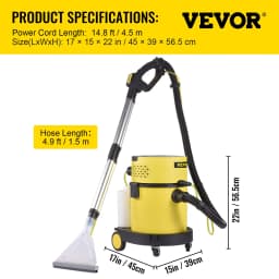 Mokro-suchý vysávač, 20,1 l, 2 Peak HP, prenosný dielenský vysávač 4 v 1 s funkciou fúkania a striekania, diaľkové ovládanie, HEPA a špongiová filtrácia, 5 kief do domácnosti, do auta - miniatúra 11