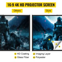 Projekčné plátno so statívom a stojanom 110 palcov 16:9 4K HD projekčné plátno, stojan na plátno bez vrások, výškovo nastaviteľné, prenosné plátno pre projektor do interiéru aj exteriéru, na filmy, domáce kino, hranie hier, kanceláriu - miniatúra 6