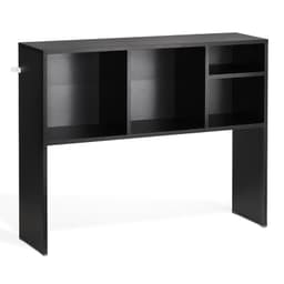 Stolná knižnica, 1-úrovňový stolový úložný organizér, kancelársky úložný regál s rozmermi 91 cm x 23,4 cm x 72 cm, drevená polica na vystavenie, stolová knižnica s protišmykovými nožičkami, do kancelárie, domácnosti a internátu, čierna - miniatúra 4
