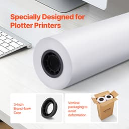 Veľkoformátový papier, 24 palcov x 500 stôp (61 cm x 152,5 m), 2 kotúče CAD lepenky s 3-palcovým jadrom, 20 LB lepenky, nápad na CAD výkresy, technické plány, GIS mapy a architektonické návrhy - miniatúra 6