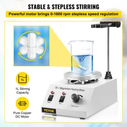 Laboratórna magnetická miešačka s horúcou platňou 1 l, regulácia otáčok, magnetická miešačka 25 W - miniatúra 8