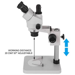 Stereomikroskop 3,5X-90X s otočným trinokulárnym stereomikroskopom a stĺpikovým stojanom, 360° - miniatúra 10