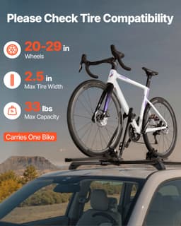 Strešný nosič bicyklov, nosnosť 15 kg, zvislý strešný nosič bicyklov s bezpečným uzamykacím systémom pre väčšinu štandardných priečnych nosníkov, hliníkový zvislý strešný nosič bicyklov, nosič 1 bicykla pre auto SUV, čierny - miniatúra 7