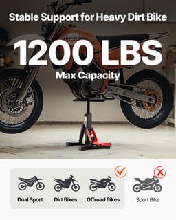 Zdvíhací stojan na motocykel, zdvíhací stojan na motocykel s nosnosťou 1200 libier a hydraulickým zdvihom, nastaviteľná výška zdvíhacieho stola 9,8"-18,3" na opravu, údržbu motocykel, príslušenstvo pre motocykel - miniatúra 6
