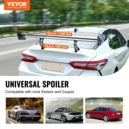 Univerzálny zadný spojler GT štýl nastaviteľné krídlo kufra pretekárske auto 53,1"/135 cm - miniatúra 6