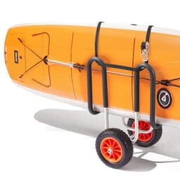 Vozík na kajak, nosnosť 68,0 kg, vozík na paddleboard s 25,4 cm plnými gumovými pneumatikami a stojanmi, nosič paddleboardu s račňovým popruhom na prepravu paddleboardu a surfboardu - miniatúra 4