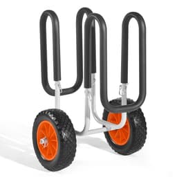 Vozík na kajak, nosnosť 68,0 kg, vozík na paddleboard s 25,4 cm plnými gumovými pneumatikami a stojanmi, nosič paddleboardu s račňovým popruhom na prepravu paddleboardu a surfboardu - miniatúra 12