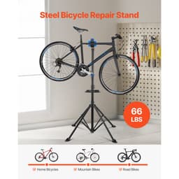 Stojan na opravu bicyklov, 29 kg ťažký pracovný stojan na bicykel s nastaviteľnou výškou 86,8 – 144,4 cm a magnetickým zásobníkom na náradie, skladací stojan na údržbu bicyklov, obchod s domácimi mechanikmi pre horské a cestné bicykle - miniatúra 6