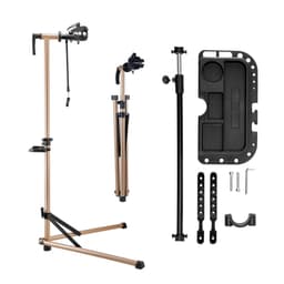 Stojan na opravu bicyklov, 38 kg ťažký pracovný stojan na bicykel s nastaviteľnou výškou 106,3 – 149,8 cm a magnetickým zásobníkom na náradie, skladací stojan na údržbu bicyklov, obchod s domácimi mechanikmi pre horské a cestné bicykle - miniatúra 12
