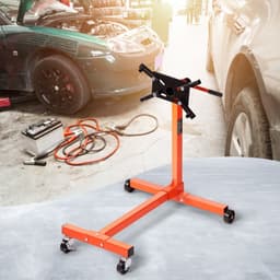 Stojan na motor, otočný stojan na motor s nosnosťou 340 kg s 360-stupňovou nastaviteľnou hlavou, liatinový zdvihák motora, 4 kolieska, 4 nastaviteľné ramená, na údržbu vozidiel, opravy automobilov - miniatúra 1