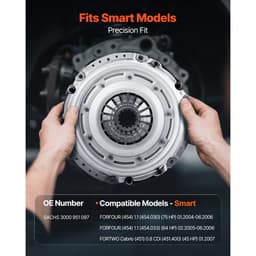 Spojková sada s prítlačným kotúčom, Vysokovýkonná originálna spojková sada, Náhradná originálna spojková sada prevodovky kompatibilná s modelmi Smart FORFOUR (75 HP) 2004-2006, FORFOUR (64 HP) 2005-2006, FORTWO Cabrio 2007 - miniatúra 6