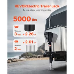 Elektrický zdvihák na príves, 5000 libier, vysokovýkonný elektrický zdvihák pre karavany s 7-kolíkovým konektorom, manuálna kľuka a kryt zdviháka odolný voči poveternostným vplyvom, zdvih 10"-28,3", pre prívesy, karavany a obytné vozidlá, čierny - miniatúra 6