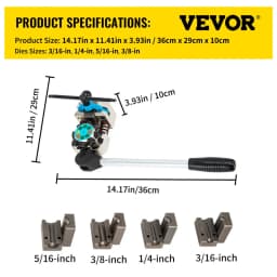 Nástroj na rozšírenie brzdového potrubia, 45-stupňové jednoduché, dvojité a bublinkové rozšírenia pre rúrky s priemerom 3/16", 1/4", 5/16" a 3/8", vhodné pre mäkké kovy alebo medené potrubia - miniatúra 11