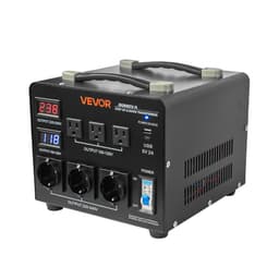 Transformátor s automatickým meničom napätia, 3000VA, vysokovýkonný zvyšujúci/znižujúci transformátor, 110 V na 220 V a 220 V na 110 V, s 3 zásuvkami pre USA, 3 zásuvkami pre EÚ, LCD displej, ochrana ističom - miniatúra 6