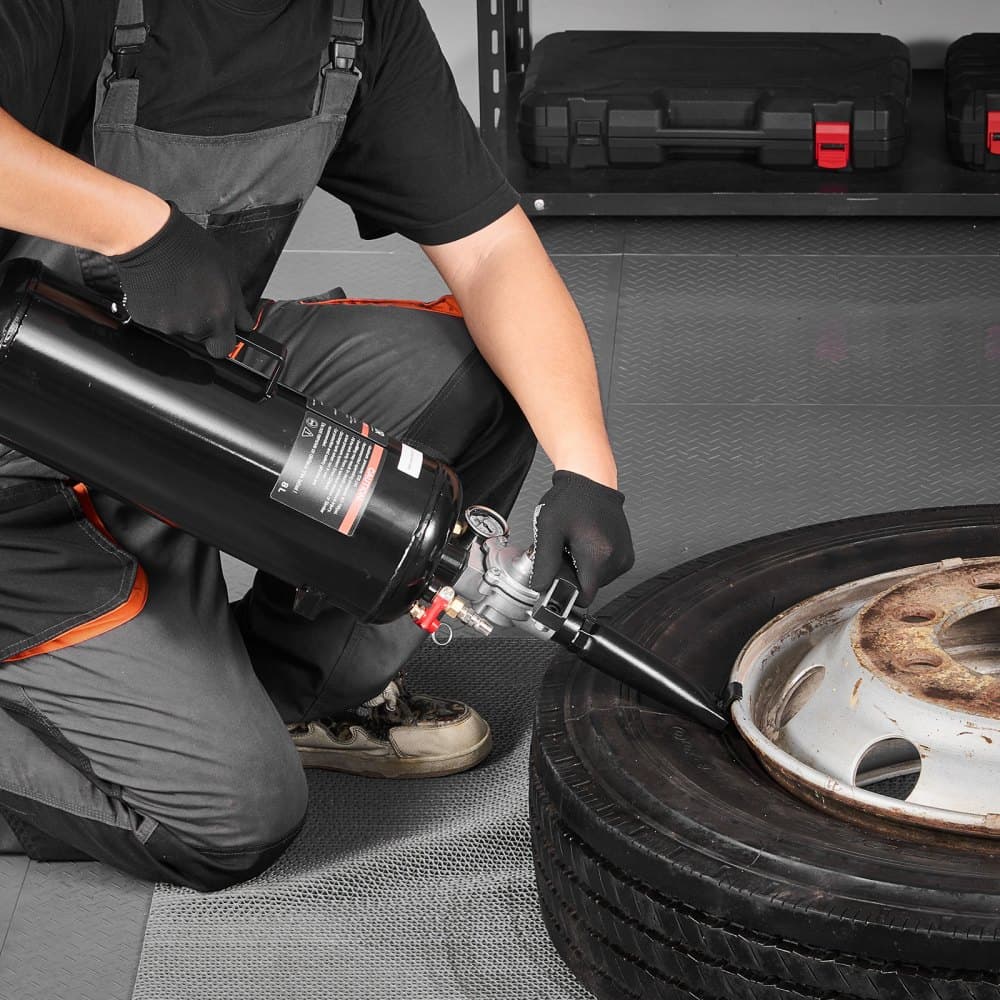 Prenosný čistič pneumatík, 8 l vzduchový čistič pneumatík, ručný nástroj na hustenie pneumatík, prevádzkový tlak 87 – 116 PSI, spúšťový čistič pneumatík pre auto, kompaktné SUV, ľahké nákladné vozidlá, elektrické bicykle, obytné vozidlá, štvorkolky