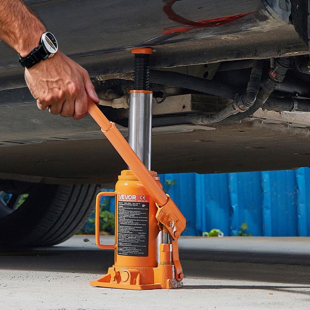 Hydraulický fľašový zdvihák, nosnosť 12 ton (26455,5 libier), rozsah zdvihu 205 – 400 mm, zváraný fľašový zdvihák pre vysoké zaťaženie pre autá, SUV, pickupy, opravy automobilov, zdvíhacie plošiny do domov a poľnohospodárske stroje, oranžový