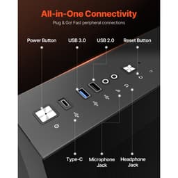 Skriňa pre PC typu Mid-Tower, dvojkomorová, herná počítačová skriňa s tvrdeným skleneným panelom, magnetický prachový filter, správa káblov, pre grafické karty do dĺžky 410 mm, kompatibilná s ATX/M-ATX/ITX, bez ventilátora - miniatúra 9