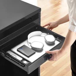 2U zásuvka do racku, maximálna nosnosť 22,68 kg, uzamykateľná serverová skriňa, posuvná zásuvka so zámkom a otvormi na vedenie káblov, pre sieťové zariadenia, server, AV rack alebo skriňu - miniatúra 1